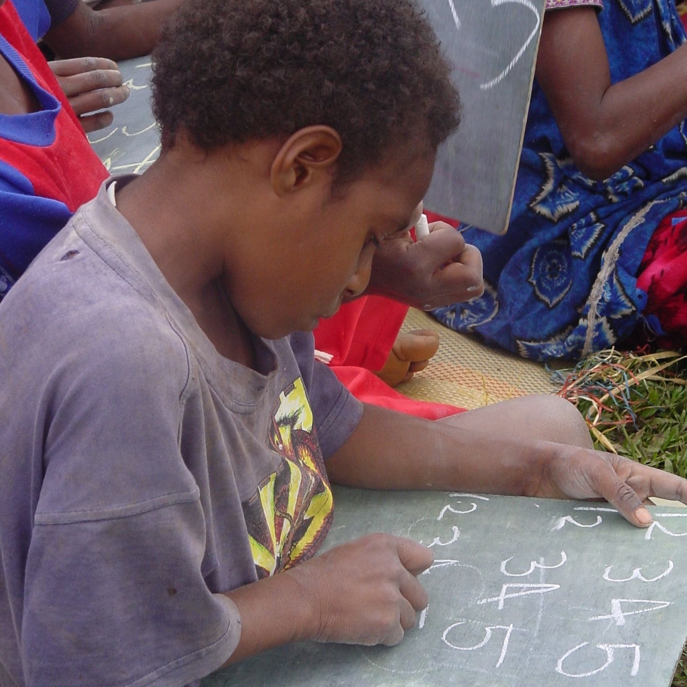 boy with chalkboard
